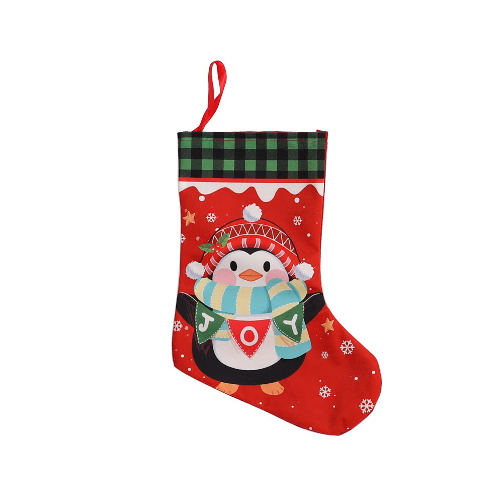 Wholesale New Christmas Check Ornament Gift Bag